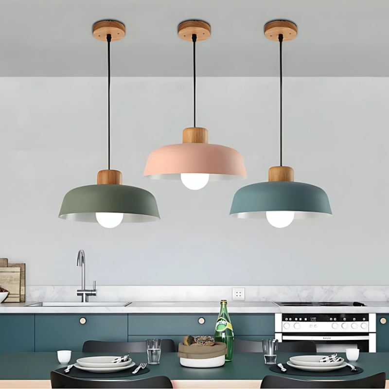 Colour accent pendant bedside lamp noctivehome.uk