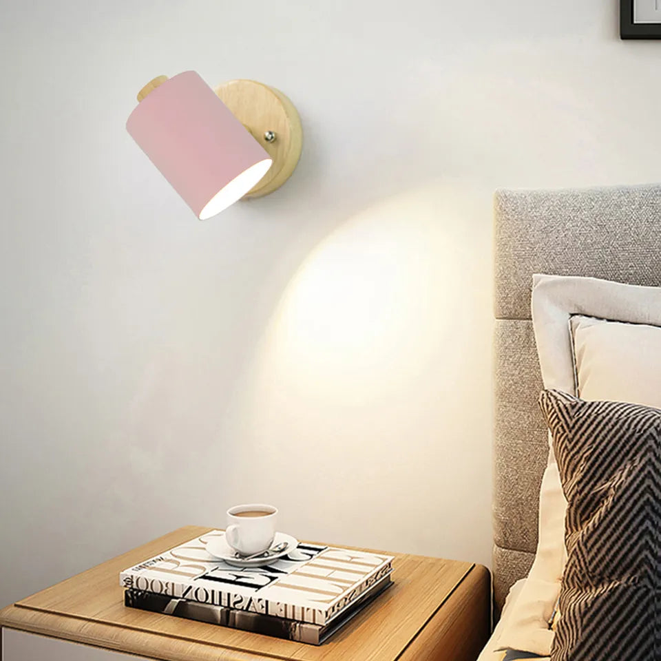 Wooden wall bedside lamp noctivehome.uk