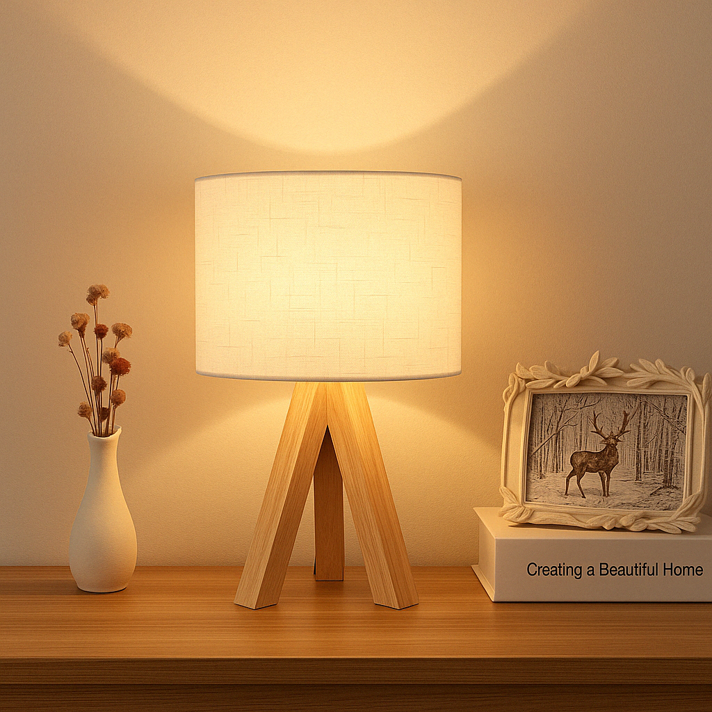 Wooden bedside table lamp - Noctive Home
