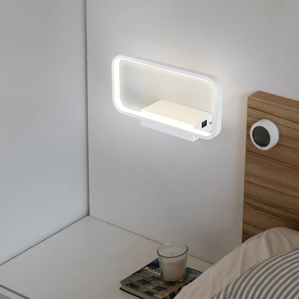 Touch wall bedside lamp with phone charger - Noctive Home