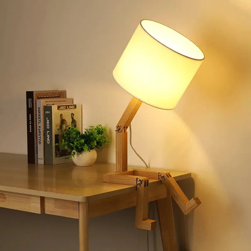 Flexible wooden bedside lamp noctivehome.uk