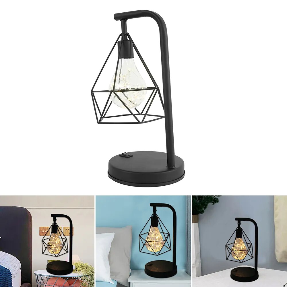 Geometric industrial bedside lamp - Noctive Home