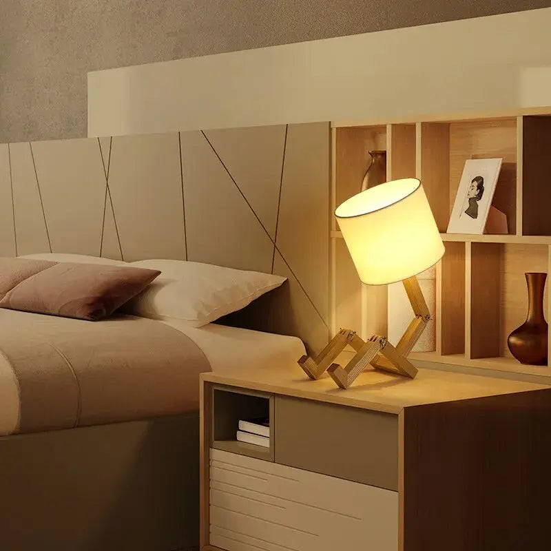 Flexible wooden bedside lamp noctivehome.uk