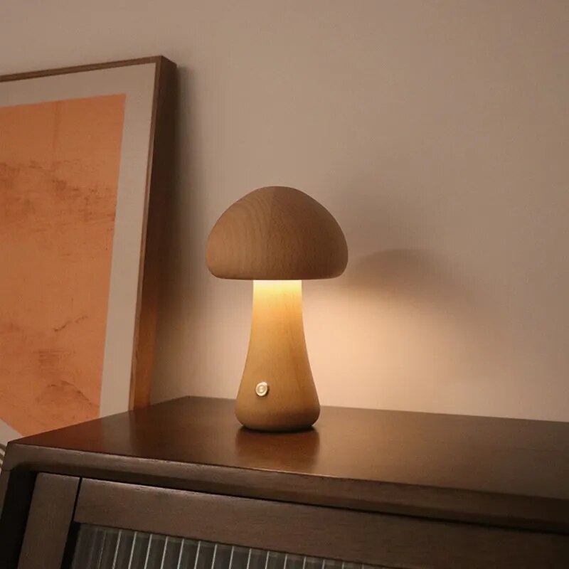 Mushroom bedside table lamp noctivehome.uk