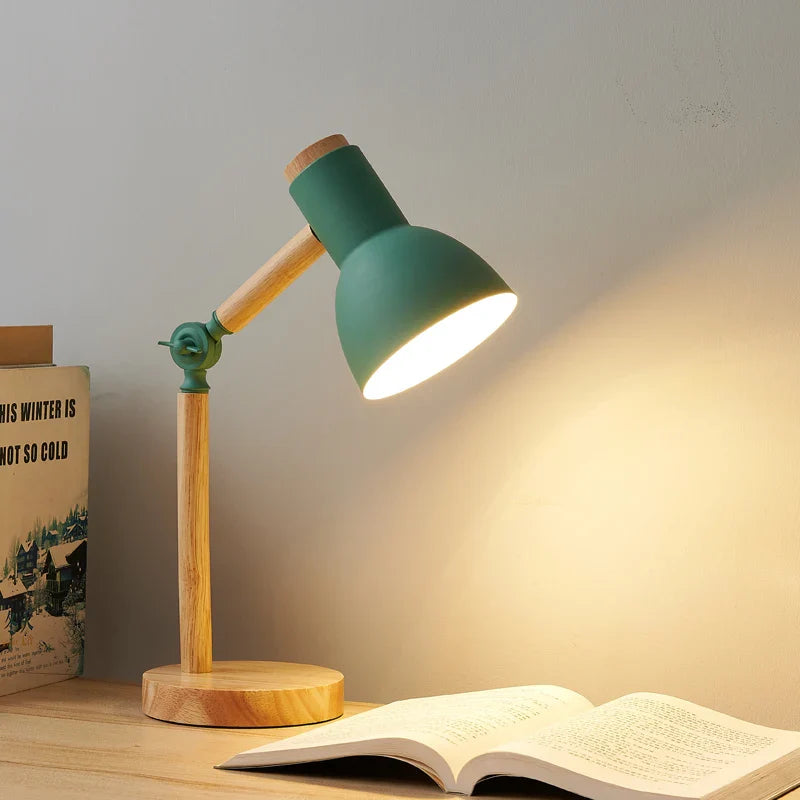 Adjustable wooden Nordic bedside lamp - Noctive Home