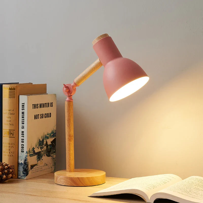 Adjustable wooden Nordic bedside lamp - Noctive Home