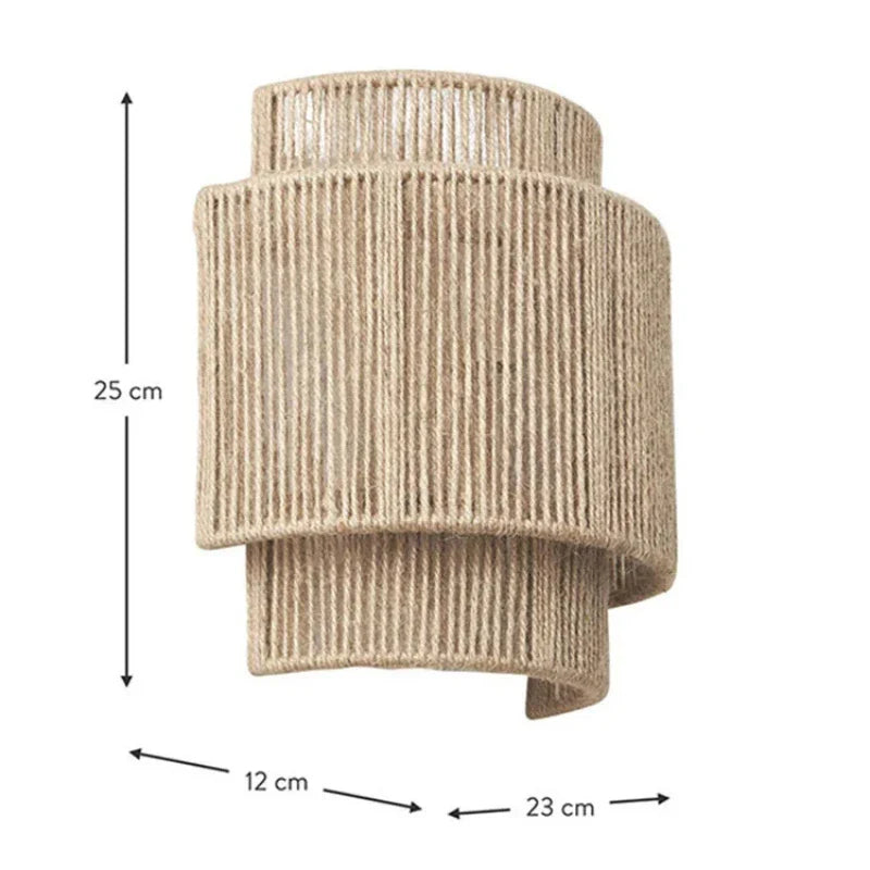 Woven rattan wall bedside lamp - Noctive Home