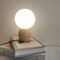 Spherical wooden bedside table lamp noctivehome.uk