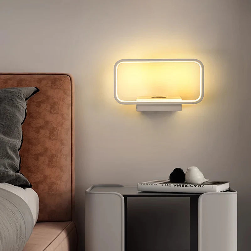 Touch wall bedside lamp with phone charger - Noctive Home