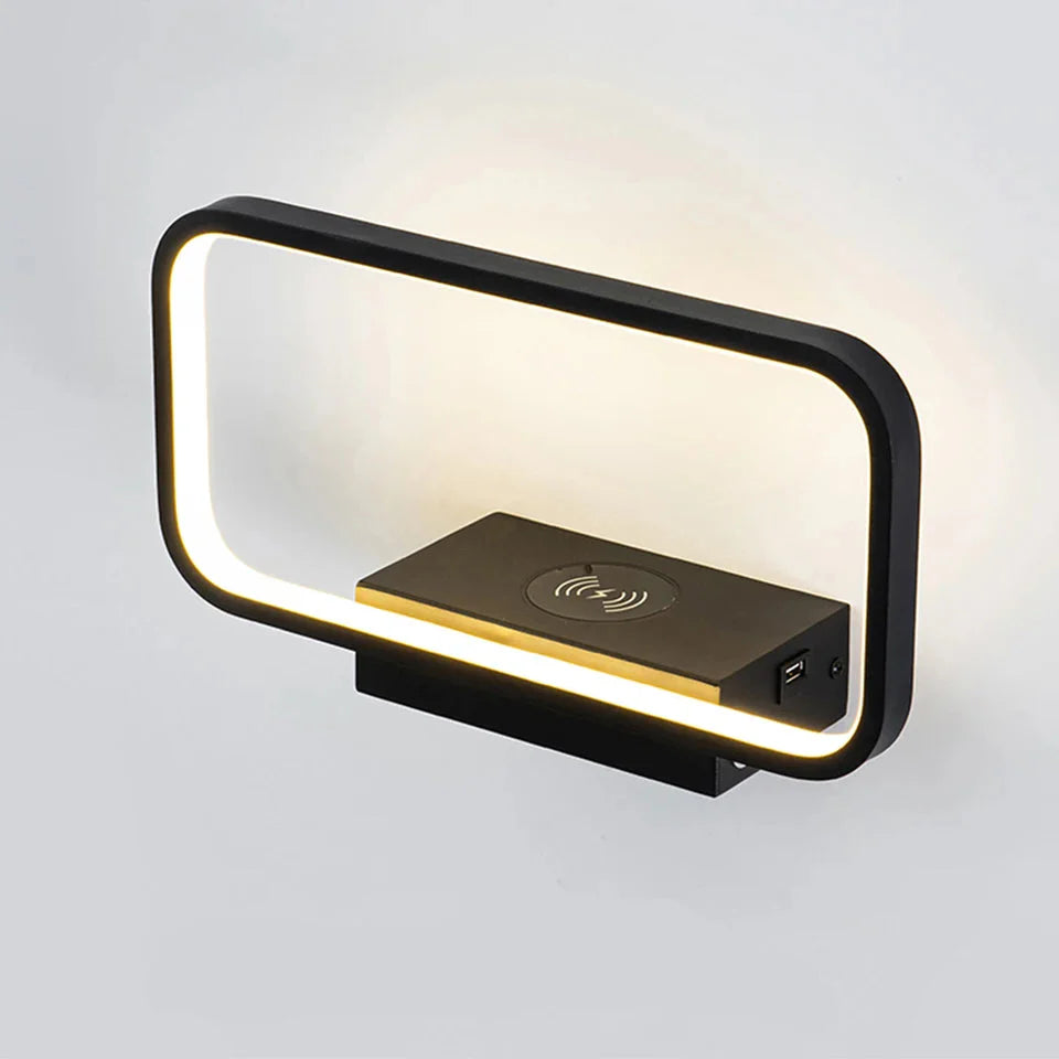 Touch wall bedside lamp with phone charger - Noctive Home