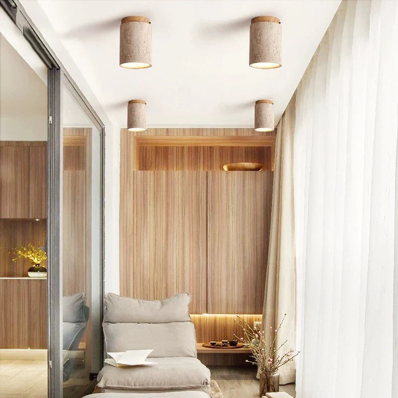 Japanese stone ceiling-style lamp - Noctive Home